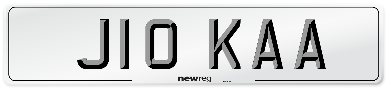 J10 KAA Number Plate from New Reg